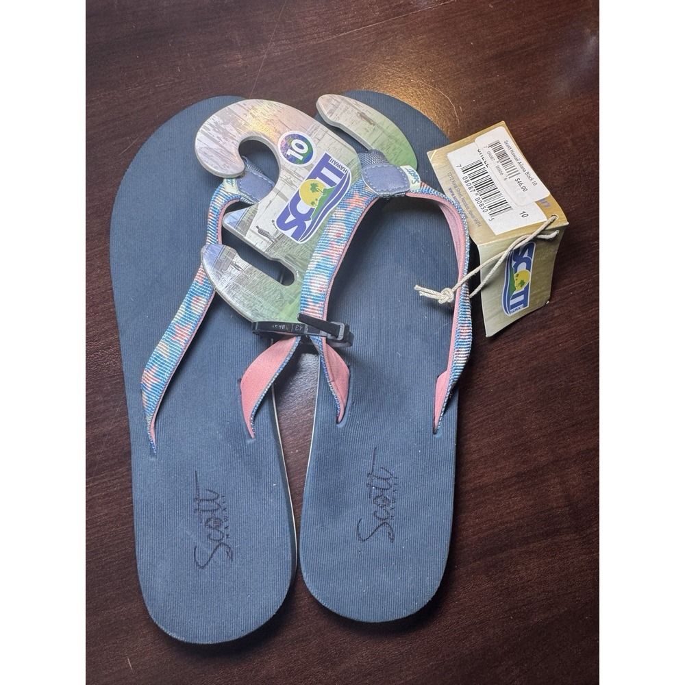 Scott Hawaii Ailana Women's‎ size 10 Ocean Strap  Flip Flop Sandals